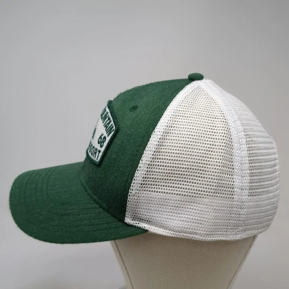 Legacy Trucker Hat Green White One Size Misty Mountain Camp Resort 1968 Trees